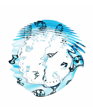 在水里反射的手表