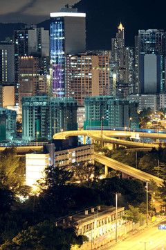 香港市中心的夜晚