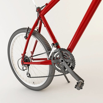 3D红自行车