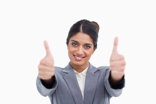 女企業(yè)家豎起大拇指