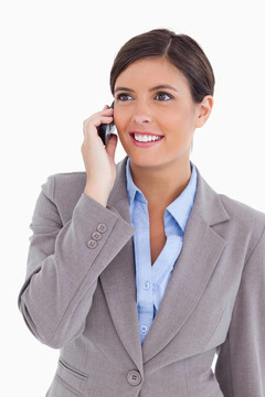 女企業(yè)家在手機上的特寫