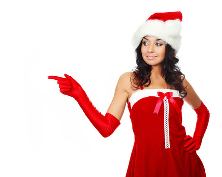 打扮成Santa的女孩