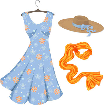 浪漫夏季服裝及配件。