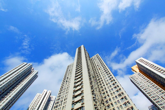 擁擠的公寓樓在香港