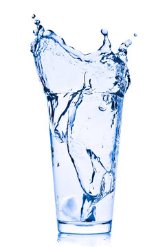 水濺在玻璃上