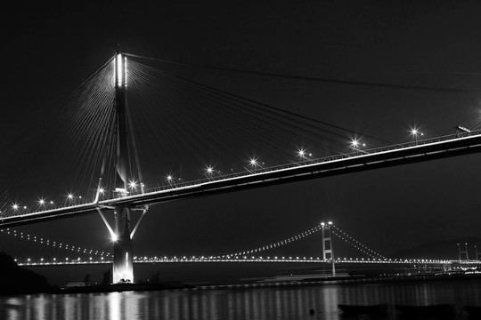 晚上在香港汀九橋