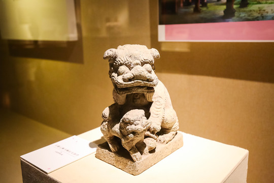 少獅柱頭飾件石雕太獅