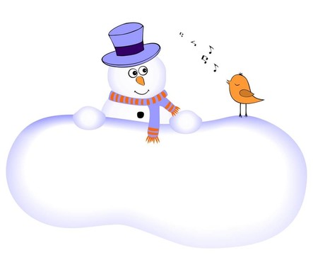 搞笑的雪人和唱歌的小鳥(niǎo)