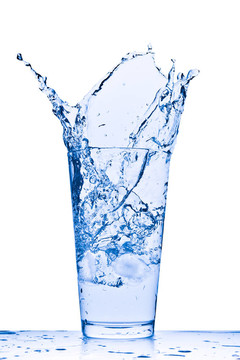 水濺在玻璃上
