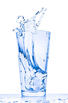水濺在玻璃上