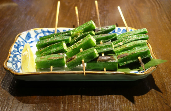 烤串秋葵 日式菜