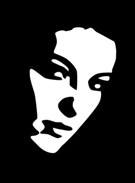 美麗女人的黑白肖像