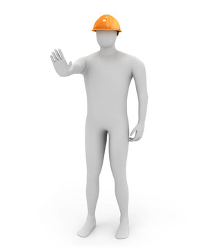 3D白人工人說停止