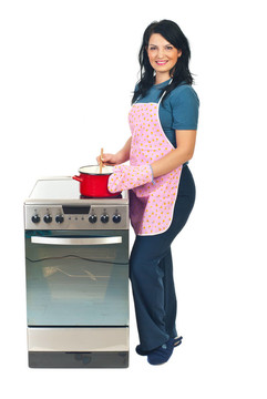 幸福的女人做飯