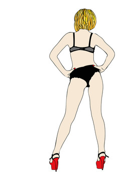 黑色內(nèi)衣的女人
