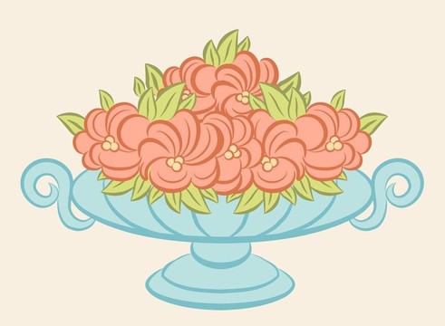 花瓶里的花。