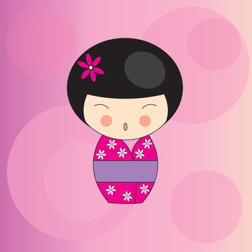 可愛的小木偶的女孩