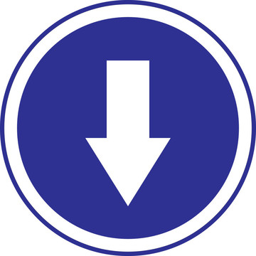 圓藍(lán)色標(biāo)志的底部箭頭
