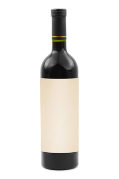 帶有空白標(biāo)簽的酒瓶