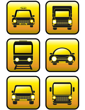 汽車和火車圖標(biāo)集