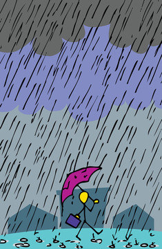 在雨中漫步