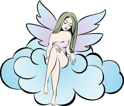 紫色翅膀的仙女