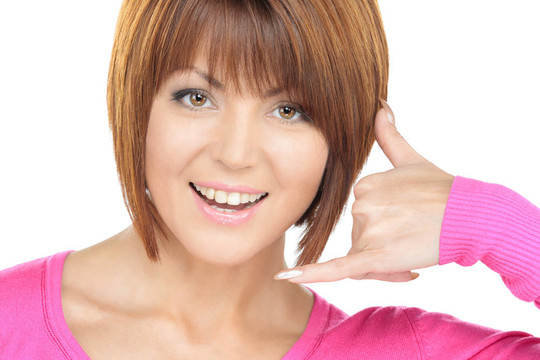 女人做一個(gè)叫我的手勢(shì)
