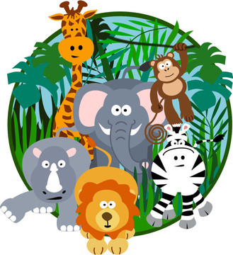 可愛動(dòng)物園卡通