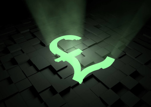 發(fā)光的英鎊符號