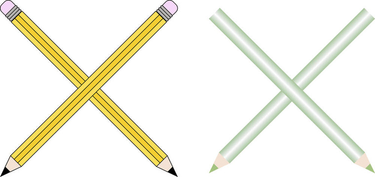 鉛筆和彩色鉛筆字體設(shè)置字母x