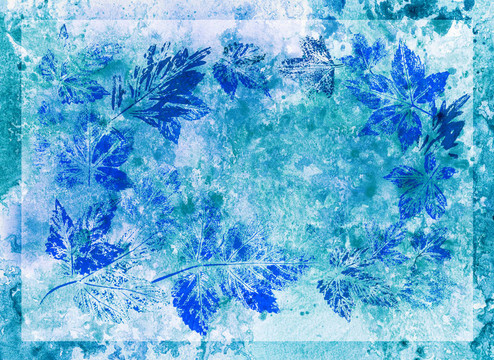 摘要背景；水彩：葉子