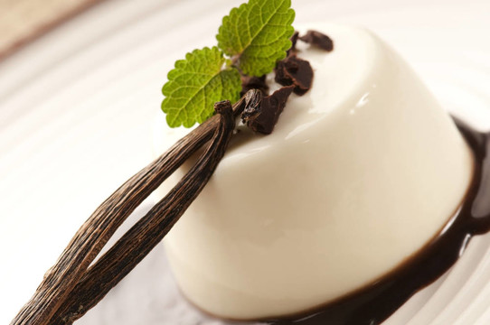 Panna Cotta用巧克力和香草豆