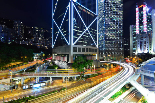 香港市中心的夜晚