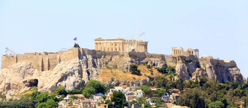 帕特農(nóng)神廟在雅典Akropolis；希臘；