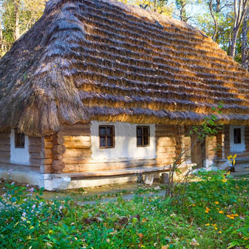 茅草屋顶的小木屋的历史的国家
