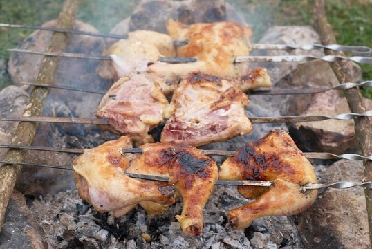 香噴噴的烤雞肉串