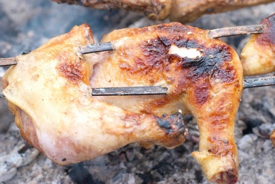 香噴噴的烤雞肉串