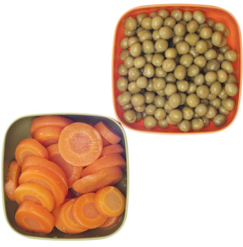 碗豌豆和胡蘿卜