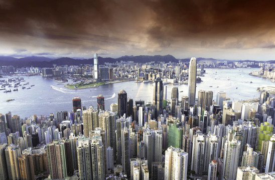在香港日落