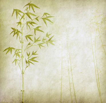 具有手工紙紋理的中國竹子設(shè)計