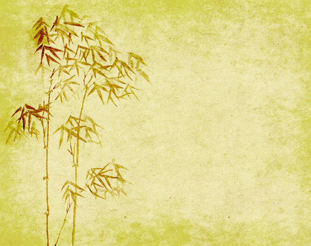 具有手工紙紋理的中國竹子設(shè)計(jì)