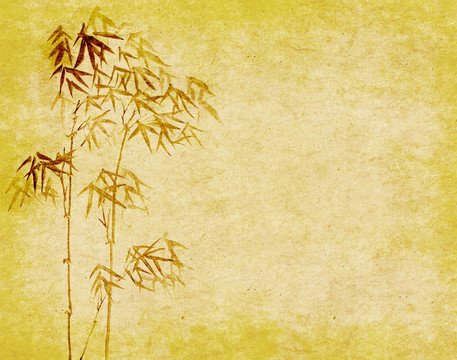 具有手工紙紋理的中國竹子設(shè)計(jì)