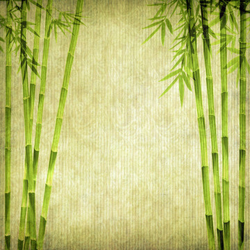 具有手工紙紋理的中國(guó)竹子設(shè)計(jì)