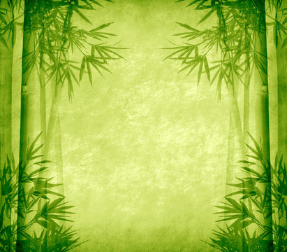 具有手工紙紋理的中國竹子設(shè)計(jì)