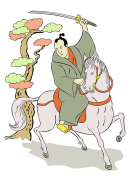 用刀戰(zhàn)斗姿態(tài)Samurai warrior