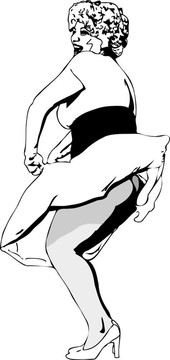 她舉起了她的裙子