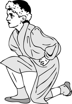 在跪著花環(huán)的男孩