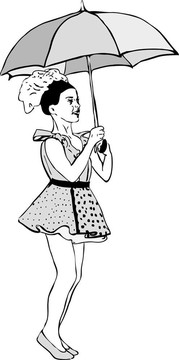 傘下的女孩