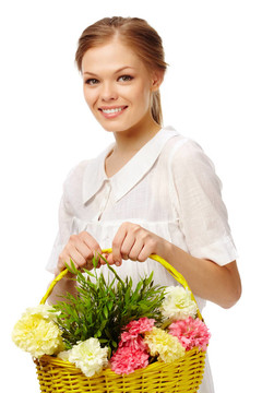 女人與花