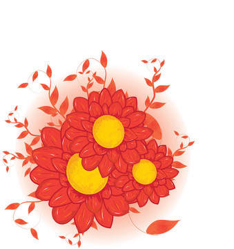 紅色花卉